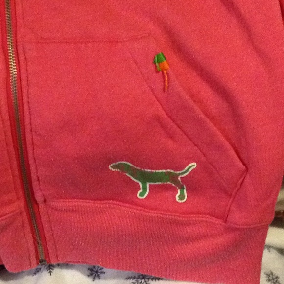 Pink zip up sweat jacket. Size is large. - Picture 2 of 4